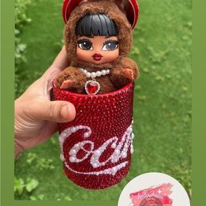 Coca-Cola Themed Doll with Red and Brown Outfit